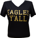 T-Shirt Short Sleeve V-neck Eagles Y'all
