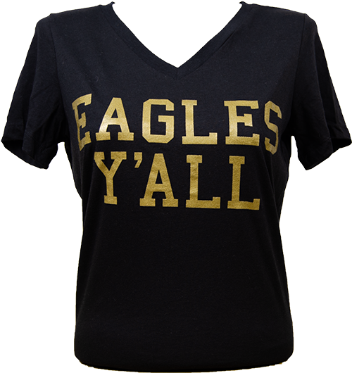 T-Shirt Short Sleeve V-neck Eagles Y'all