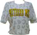 T-Shirt Women's Short Sleeve Snap Snow Wash Leopard Spots