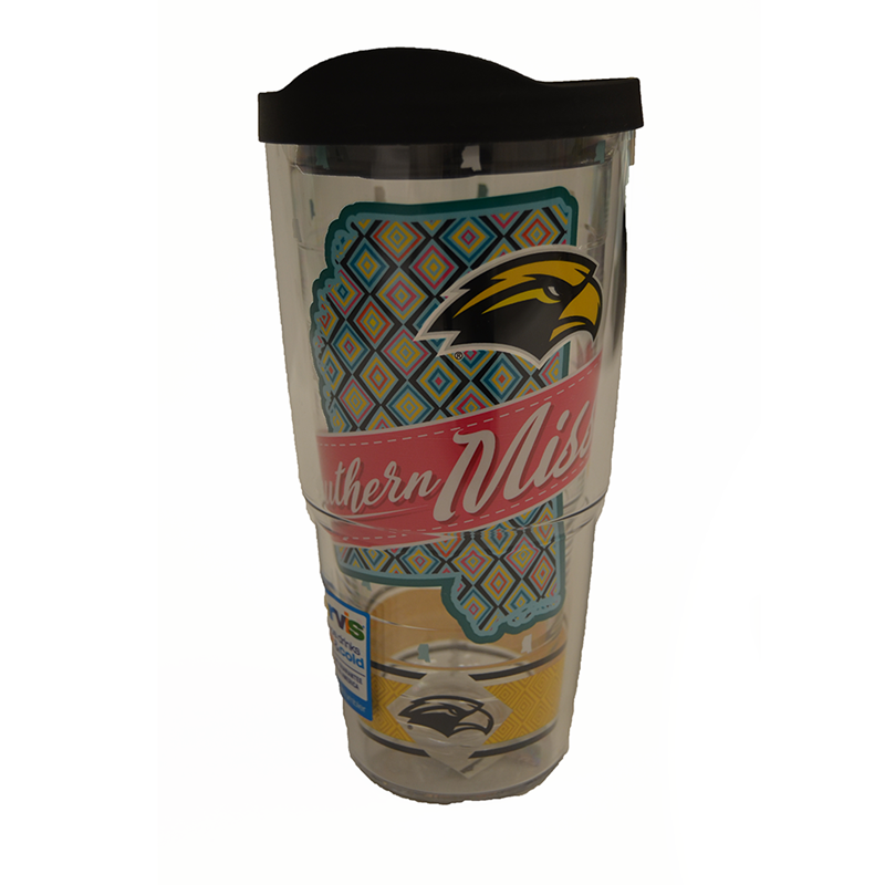 Tumbler 24 oz Southern Miss Class Eagle Head Mississippi Emblem