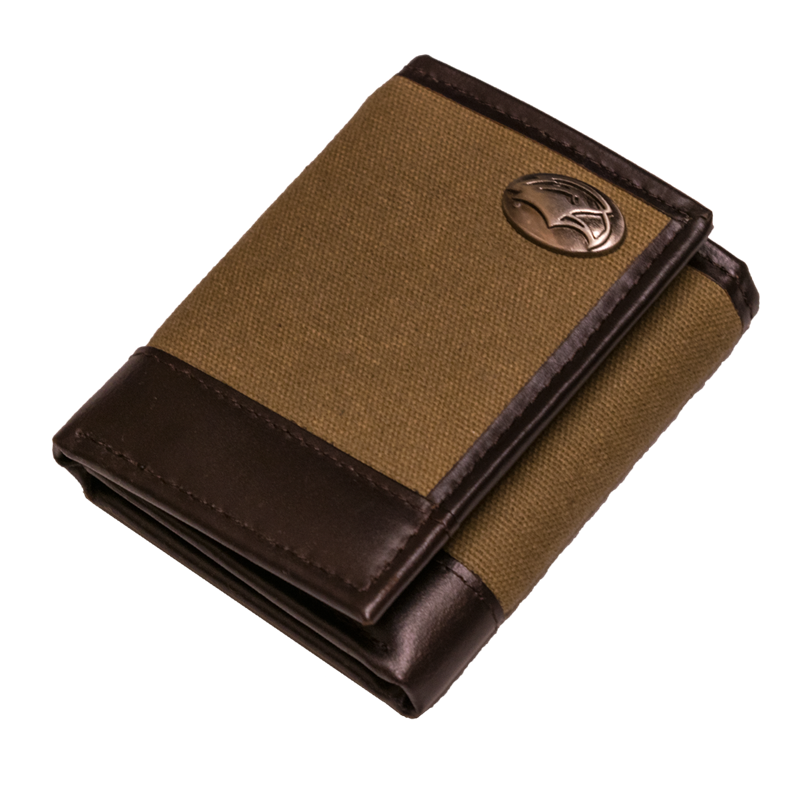 Wallet Canvas Leather Tri-Fold Eagle Head