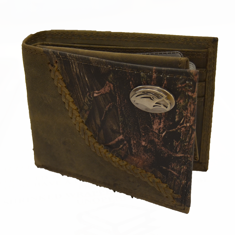 Wallet Leather Fencerow Camo Passcase Eagle Head