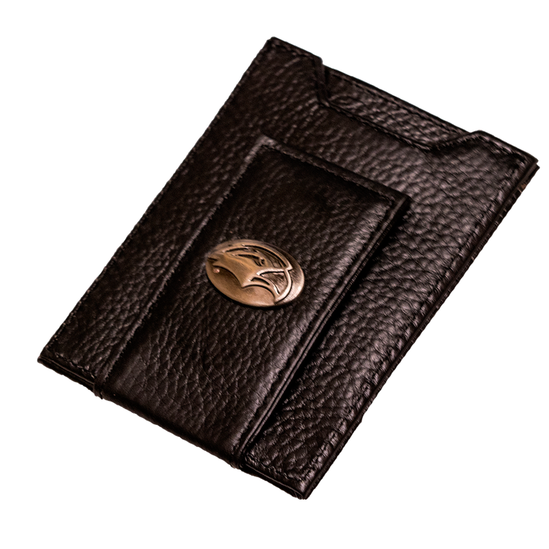 Leather Wallet with Money Clip Eagle Head