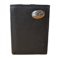 Wallet Leather Trifold Pebble Grain Eagle Head Concho