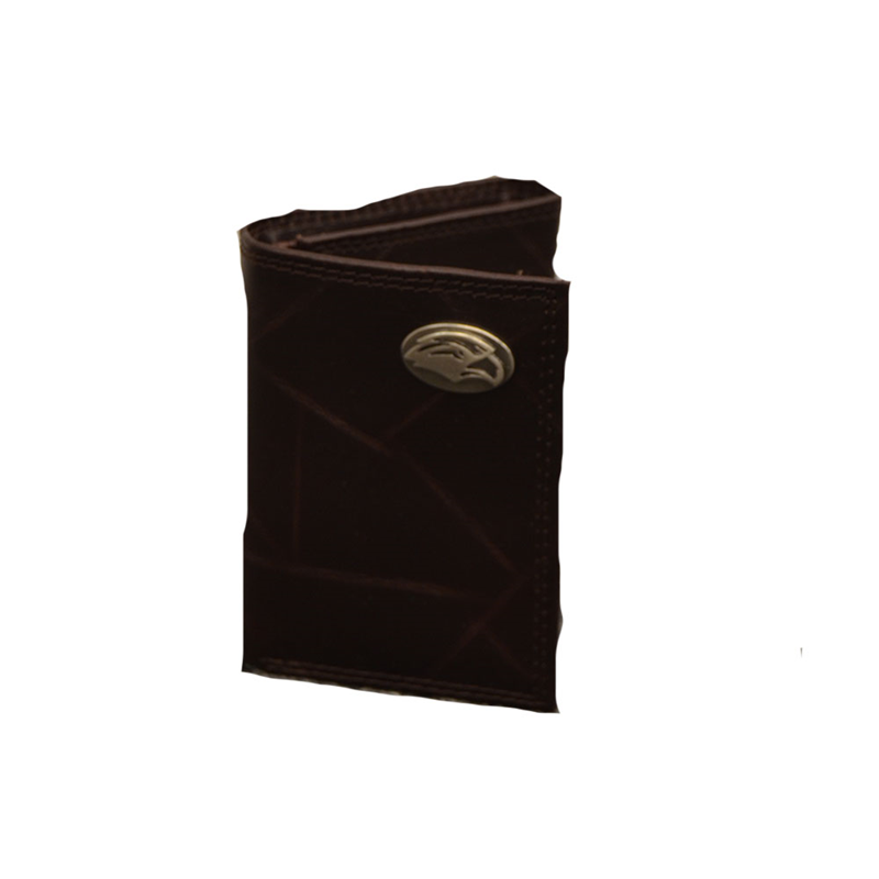 Wallet Leather Wrinkle Trifold Eagle Head Concho