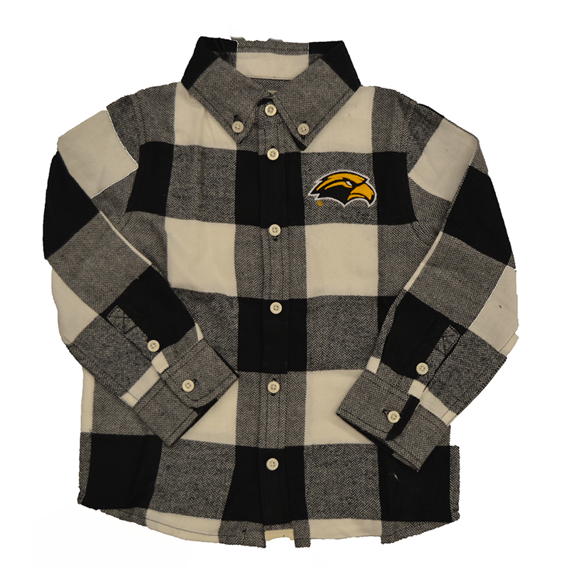 Youth Button Down Long Sleeve Nicholas Plaid with Eagle Head