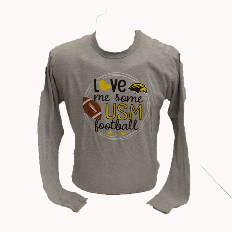 Youth T-Shirt Long Sleeve Love Me Some Eagle USM Football
