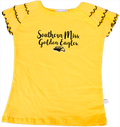 Youth T-Shirt Silver Shoulder Ruffle Southern Miss Golden Eagles Script