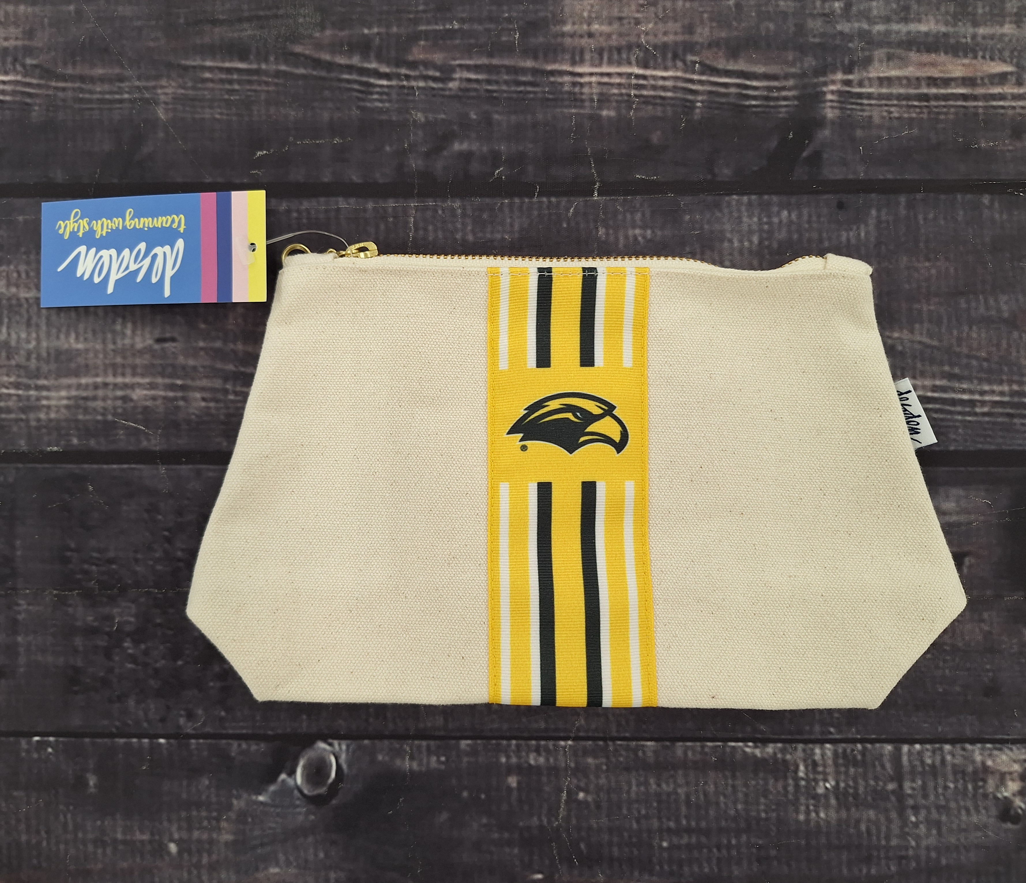 Christa Canvas Pouch Striped with Eagle Head