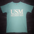 Coastal Color Short Sleeve T-Shirt with USM Bars Barbados Blue