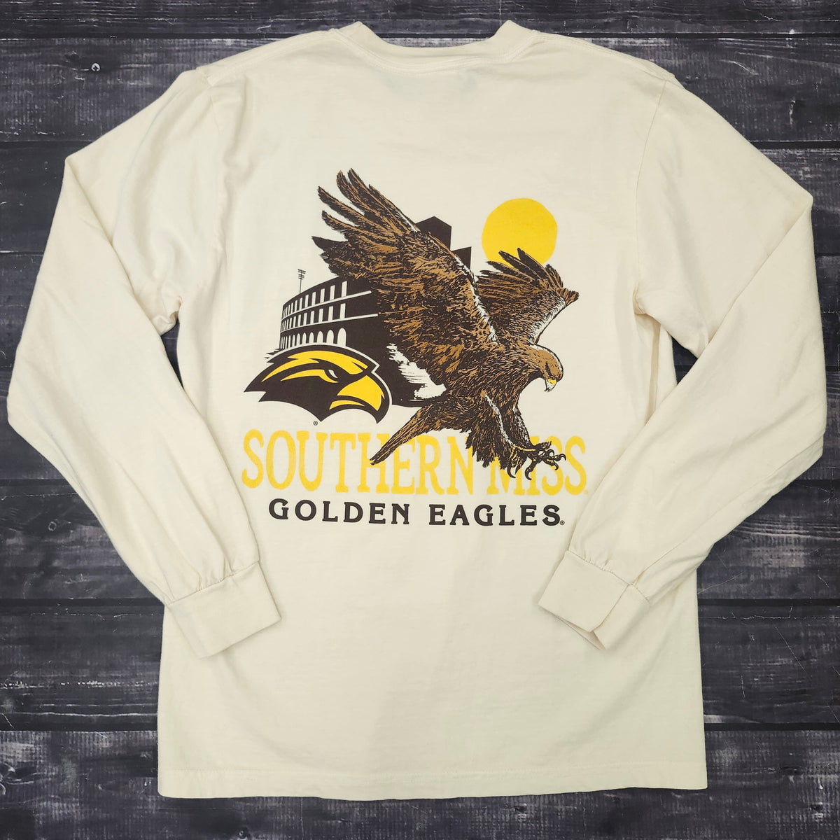 Live Mascot Stadium Long Sleeve T-Shirt with Attack Eagle
