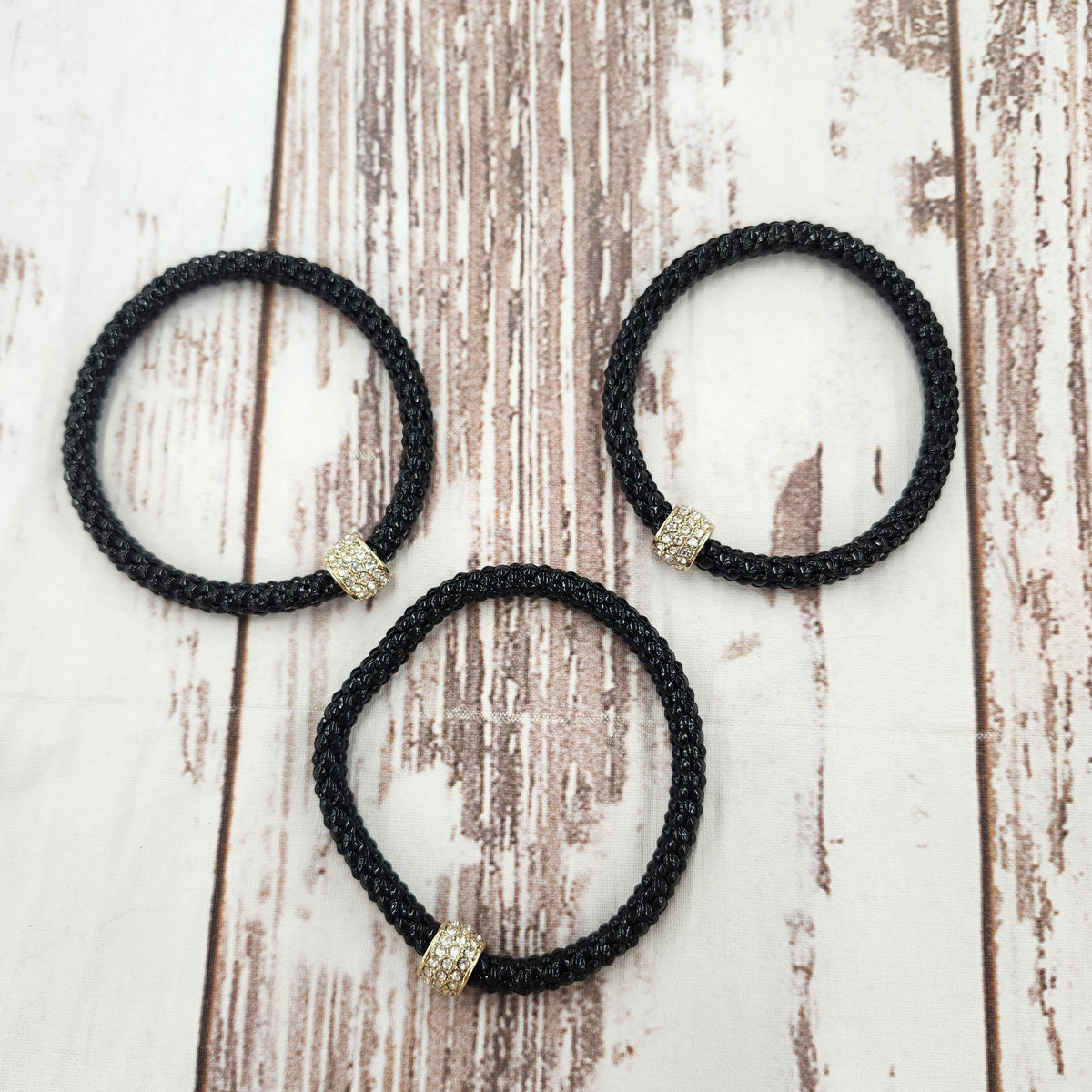 3 Interlocking Studded Jewel Scales Bracelets