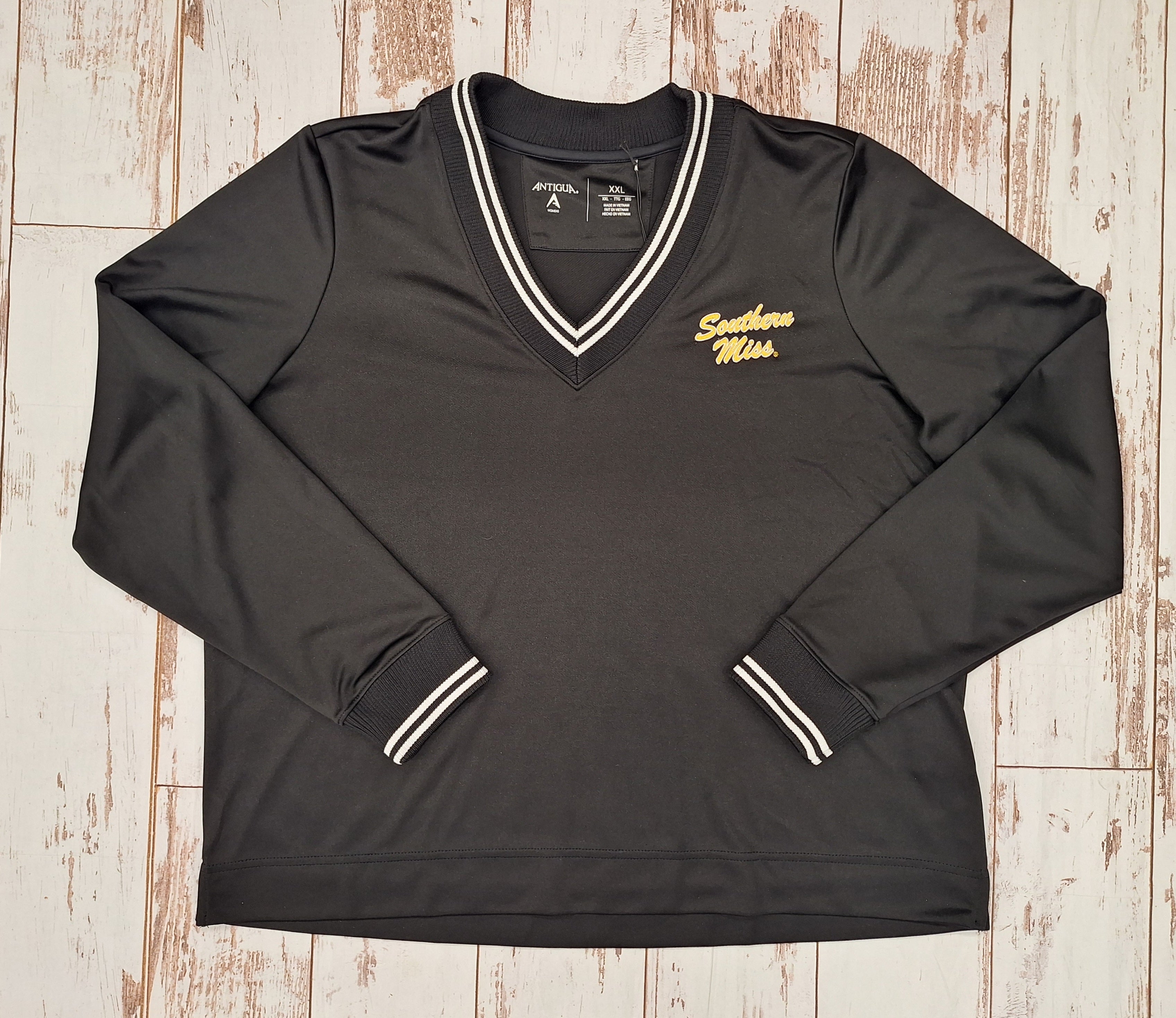 Pullover Women's V-neck Long Sleeve Parker Left Chest Southern Miss Script