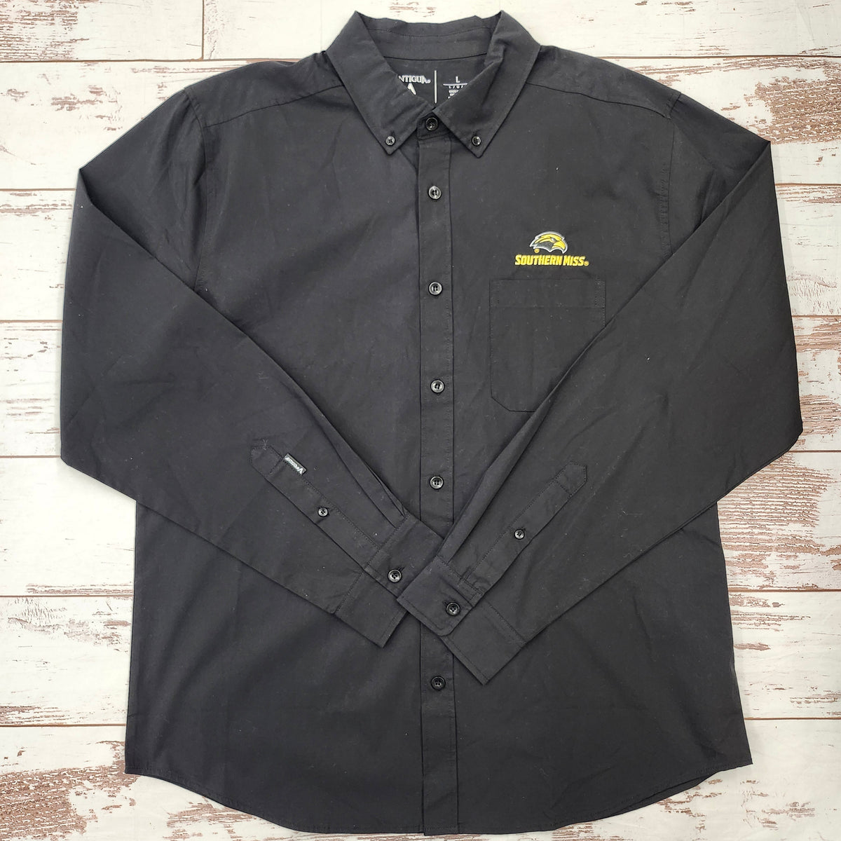 Antigua Men's Flight Button Down with Eagle Head Southern Miss