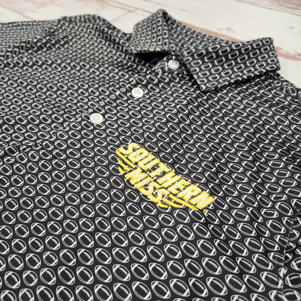 Antigua Men's Huddle Polo with Southern Miss Bars