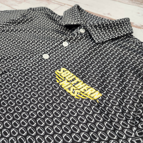Antigua Men's Huddle Polo with Southern Miss Bars