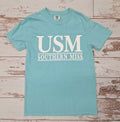 T-Shirt Short Sleeve USM Double Bars Lagoon Blue