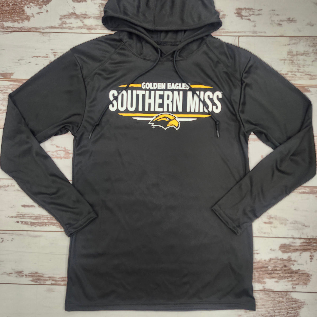 B-Core Southern Miss Long Sleeve Hooded T-Shirt with Golden Eagles Eagle Head