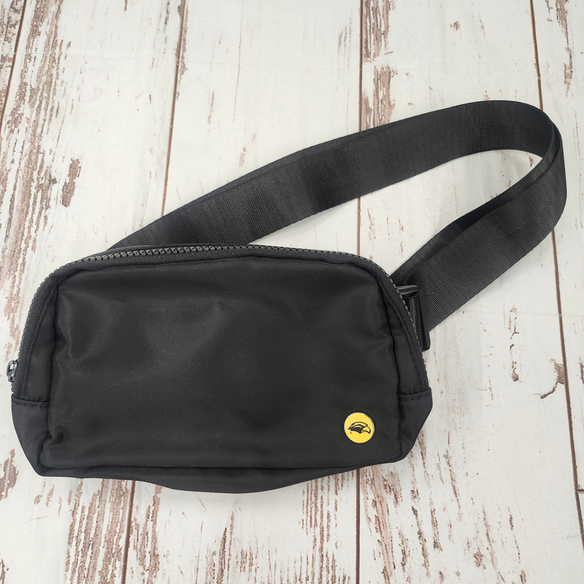 Zip Belt Fanny Pack with Eagle Head Medallion