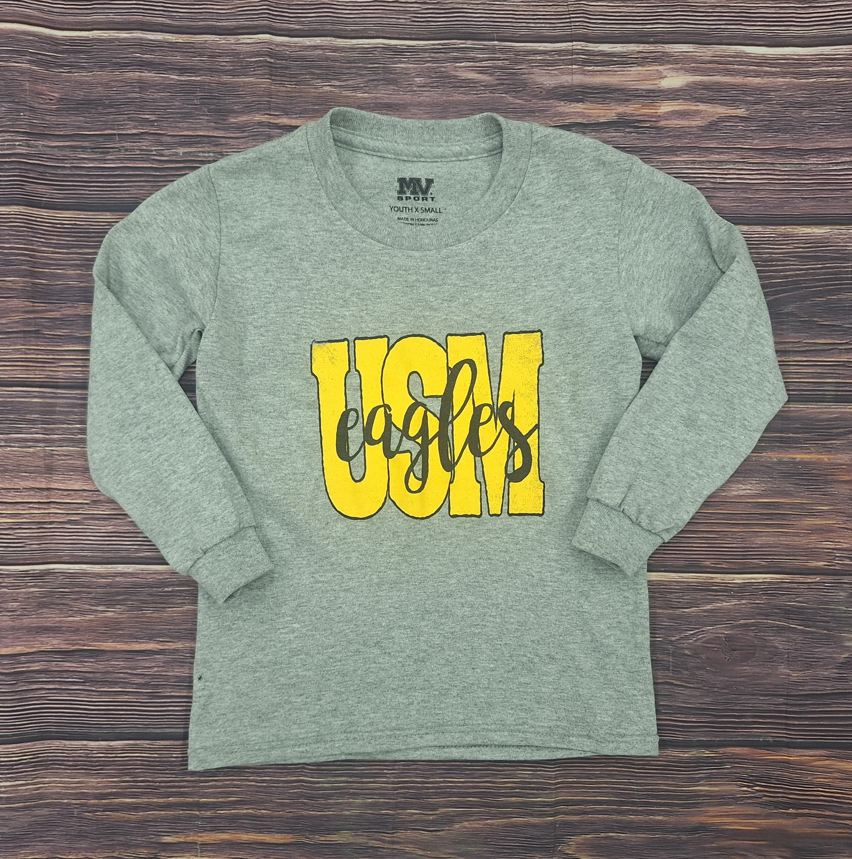 Youth T-Shirt Long Sleeve University Of Southern Mississippi Eagle Script