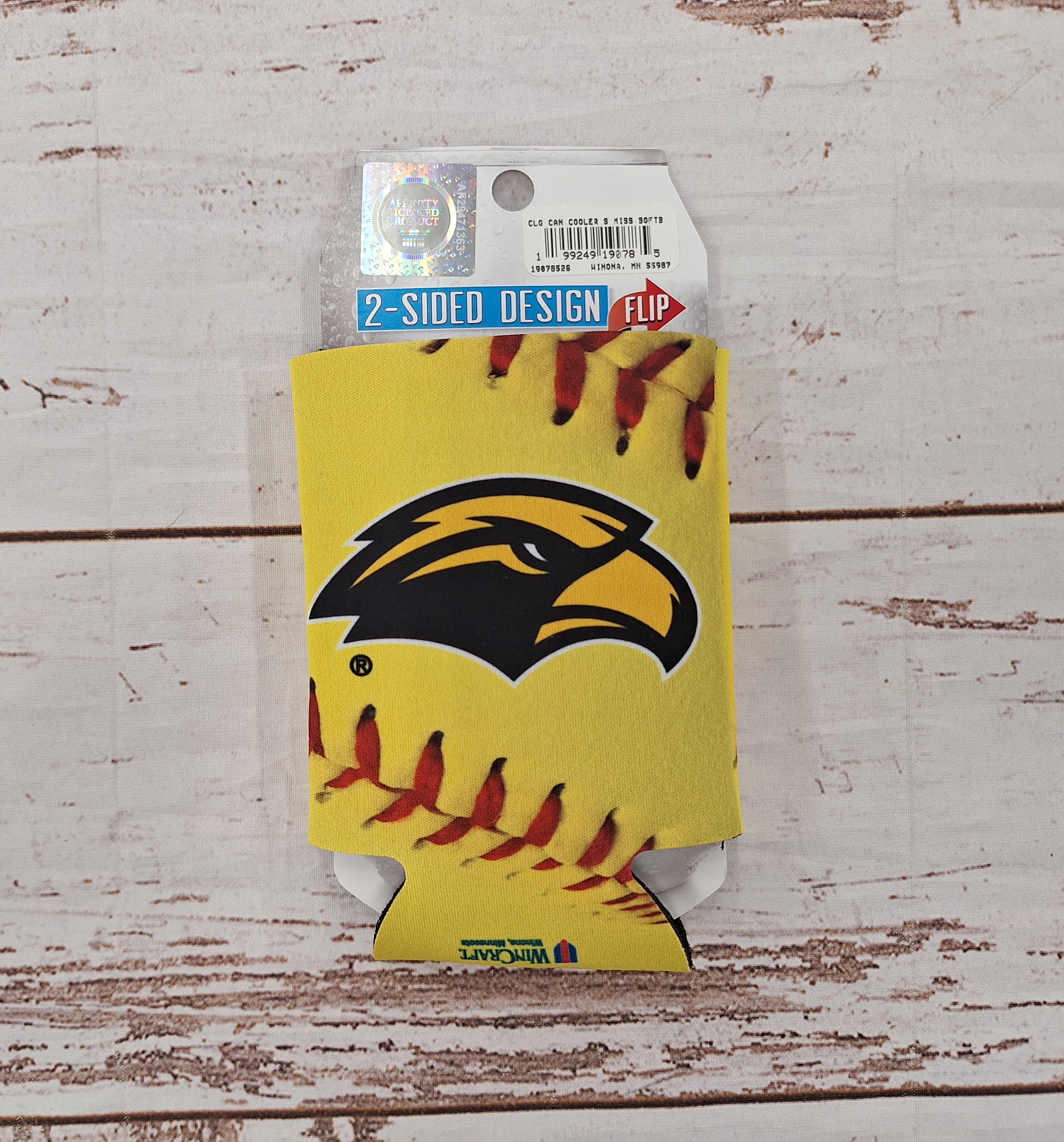 Softball Can Coozie with Golden Eagles Eagle Head