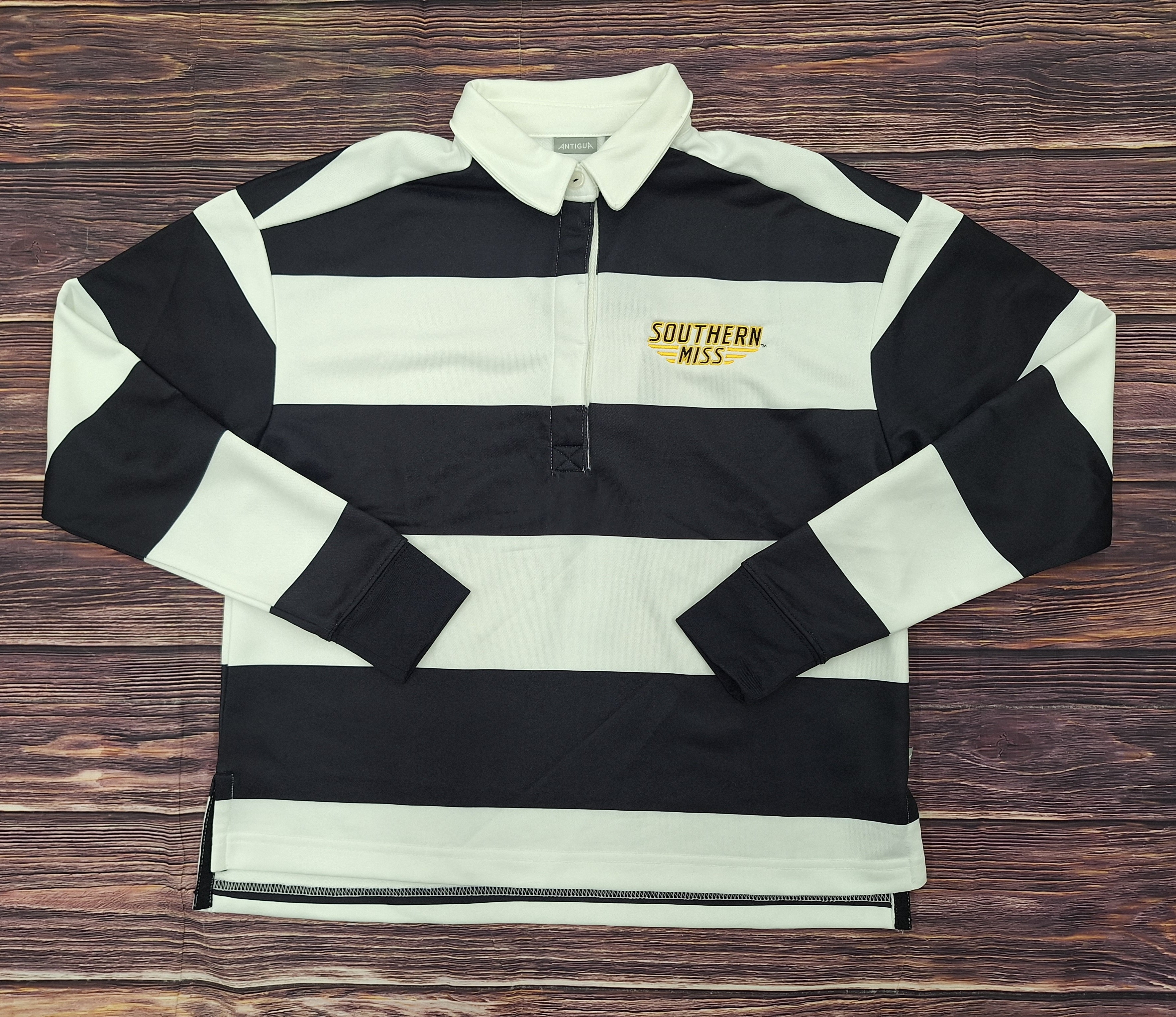 Antigua Women's Banner Rugby Polo Pullover with Southern Miss Bars