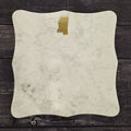 Marble Serving Board with Brass MS Emblem