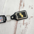 Rectangle Leather Key Fob with Stacked USM