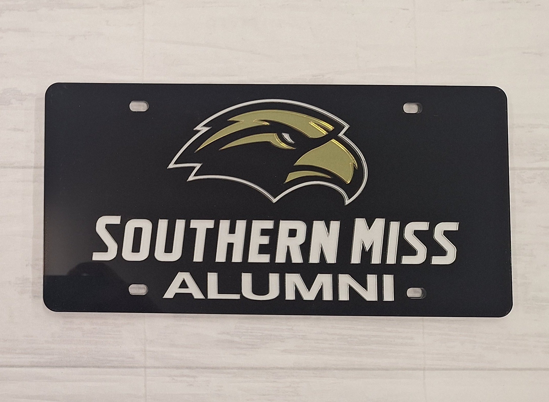 Auto License Plate Eagle Head Southern Miss Alumni