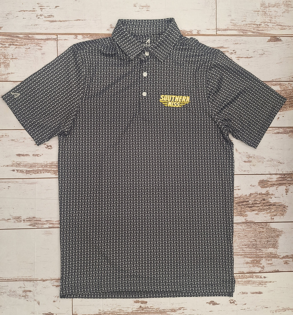 Antigua Men's Huddle Polo with Southern Miss Bars