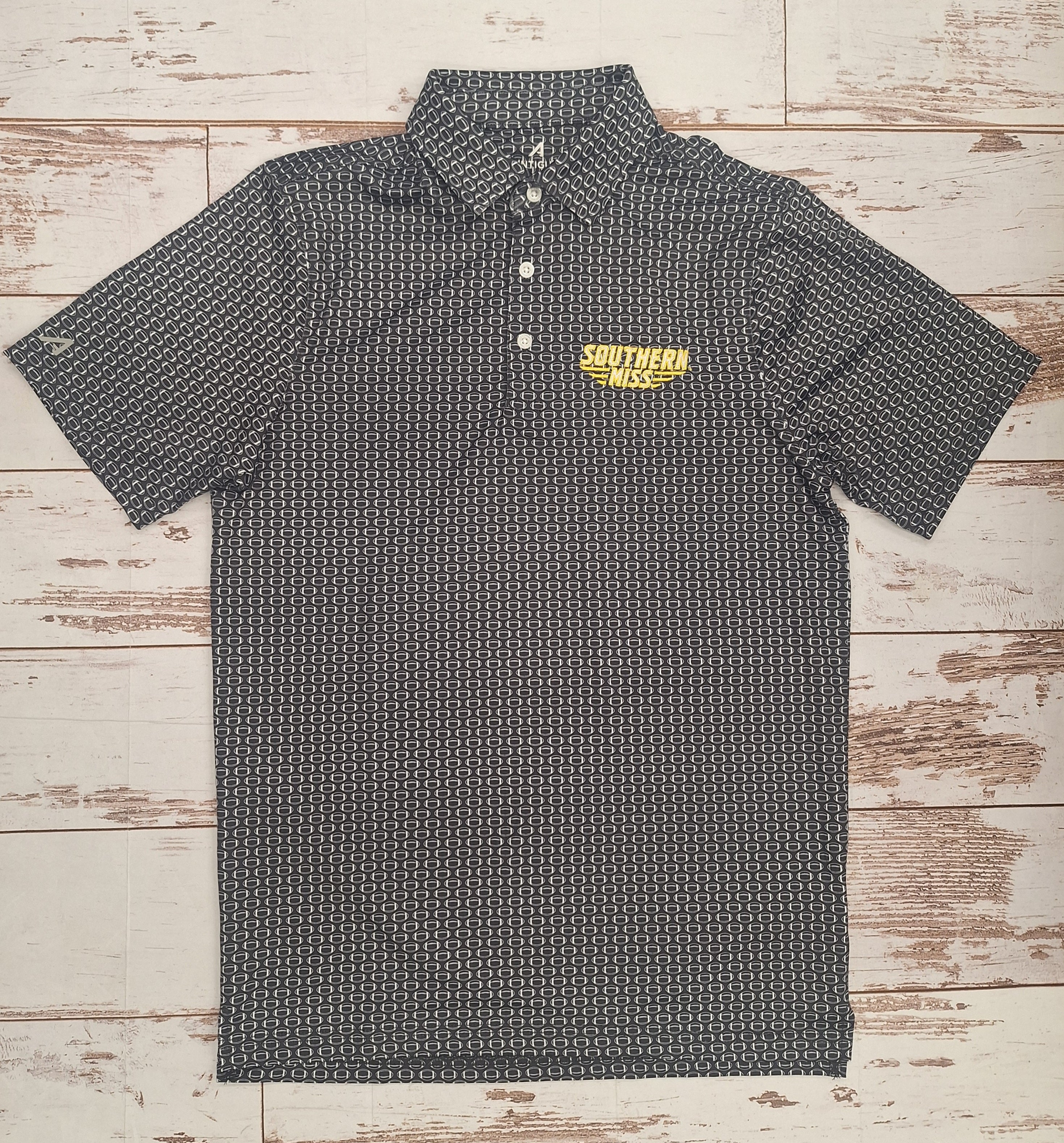 Antigua Men's Huddle Polo with Southern Miss Bars