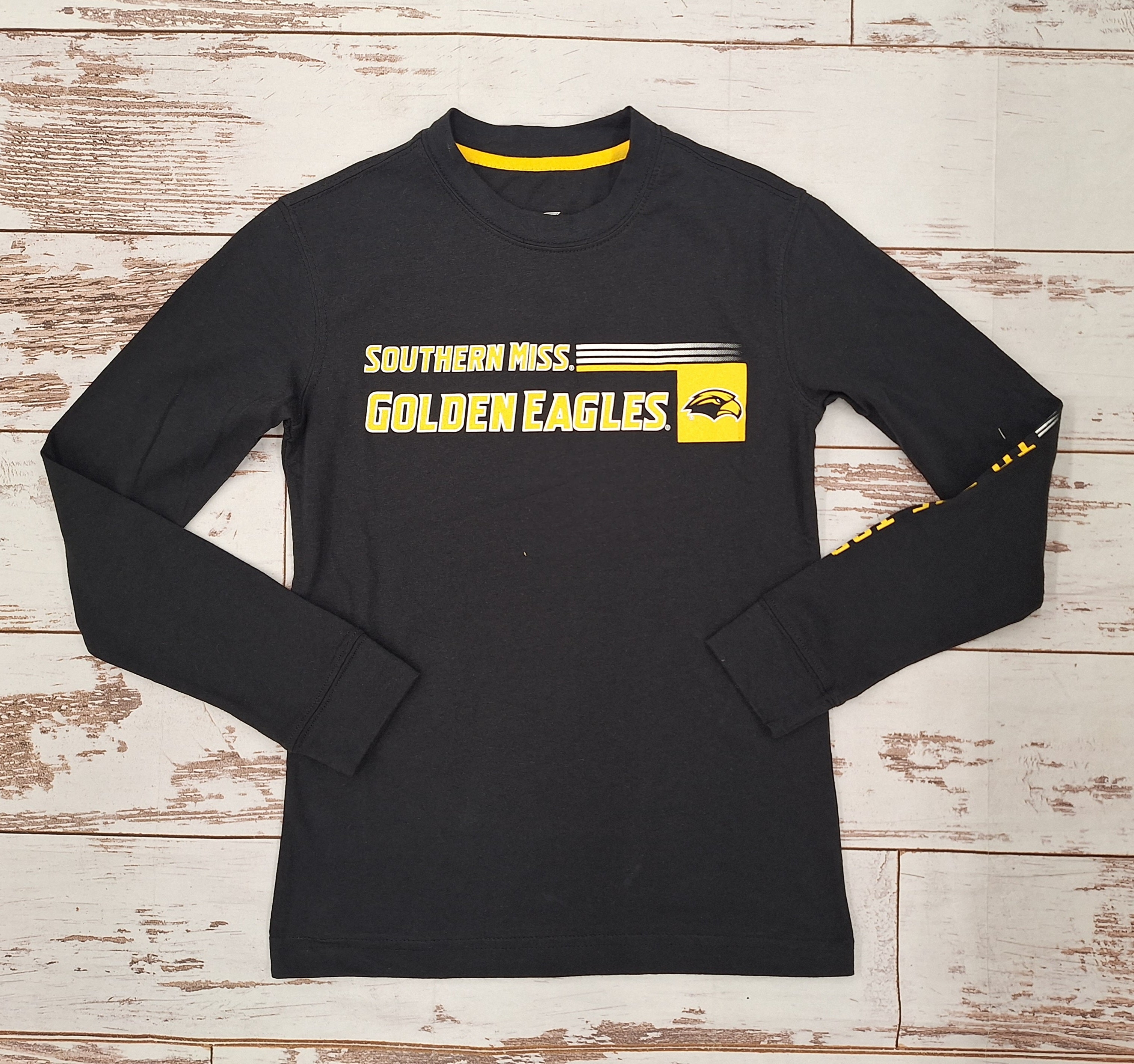 Youth Dahoo Long Sleeve T-Shirt with Southern Miss Lines Golden Eagles