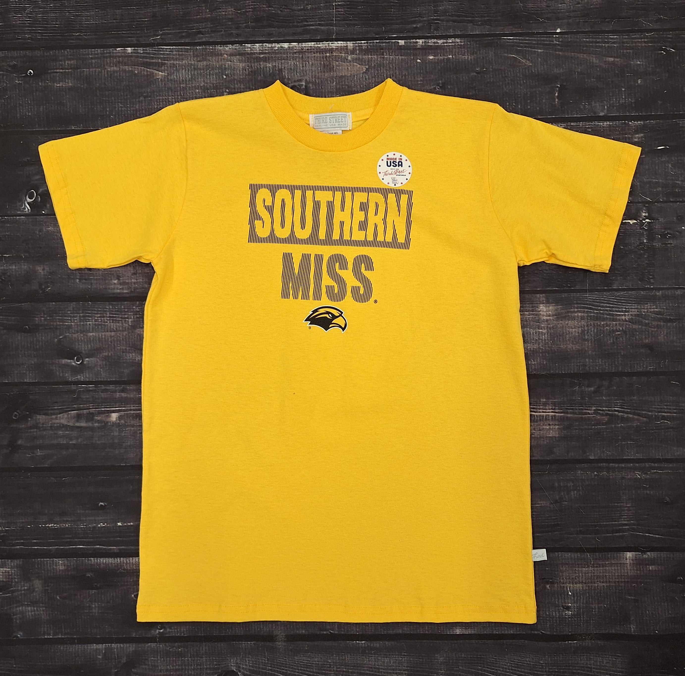 Youth Striped Southern Miss Short Sleeve T-Shirt with Eagle Head