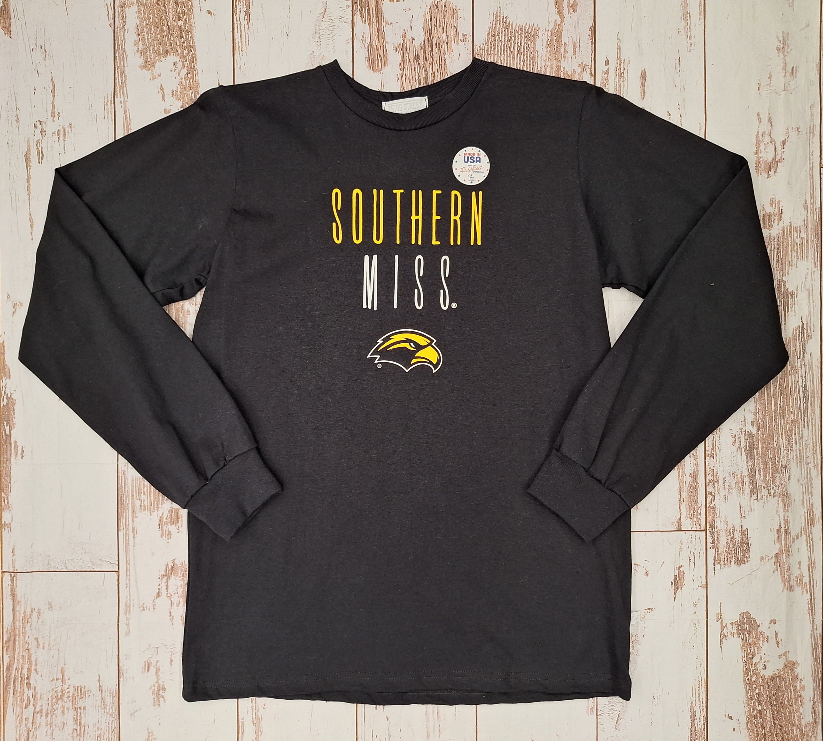 Youth T-Shirt Long Sleeve Eagle Head Black