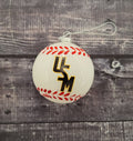 Christmas Ornament Glass Round Baseball University Of Southern Mississippi Stacked