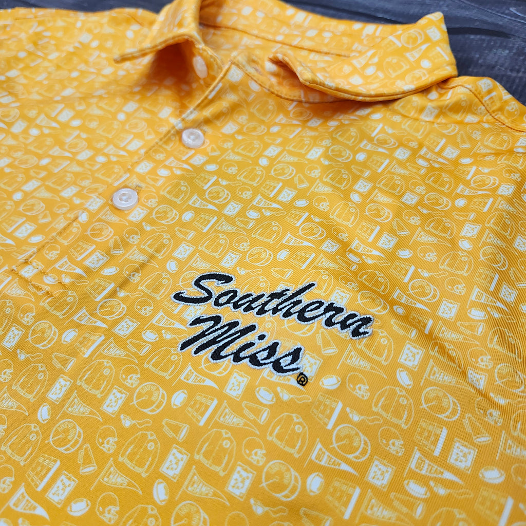 Antigua Men's University Polo with Southern Miss Script