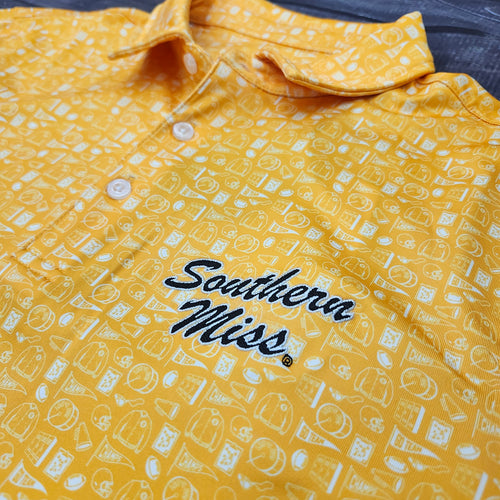 Antigua Men's University Polo with Southern Miss Script