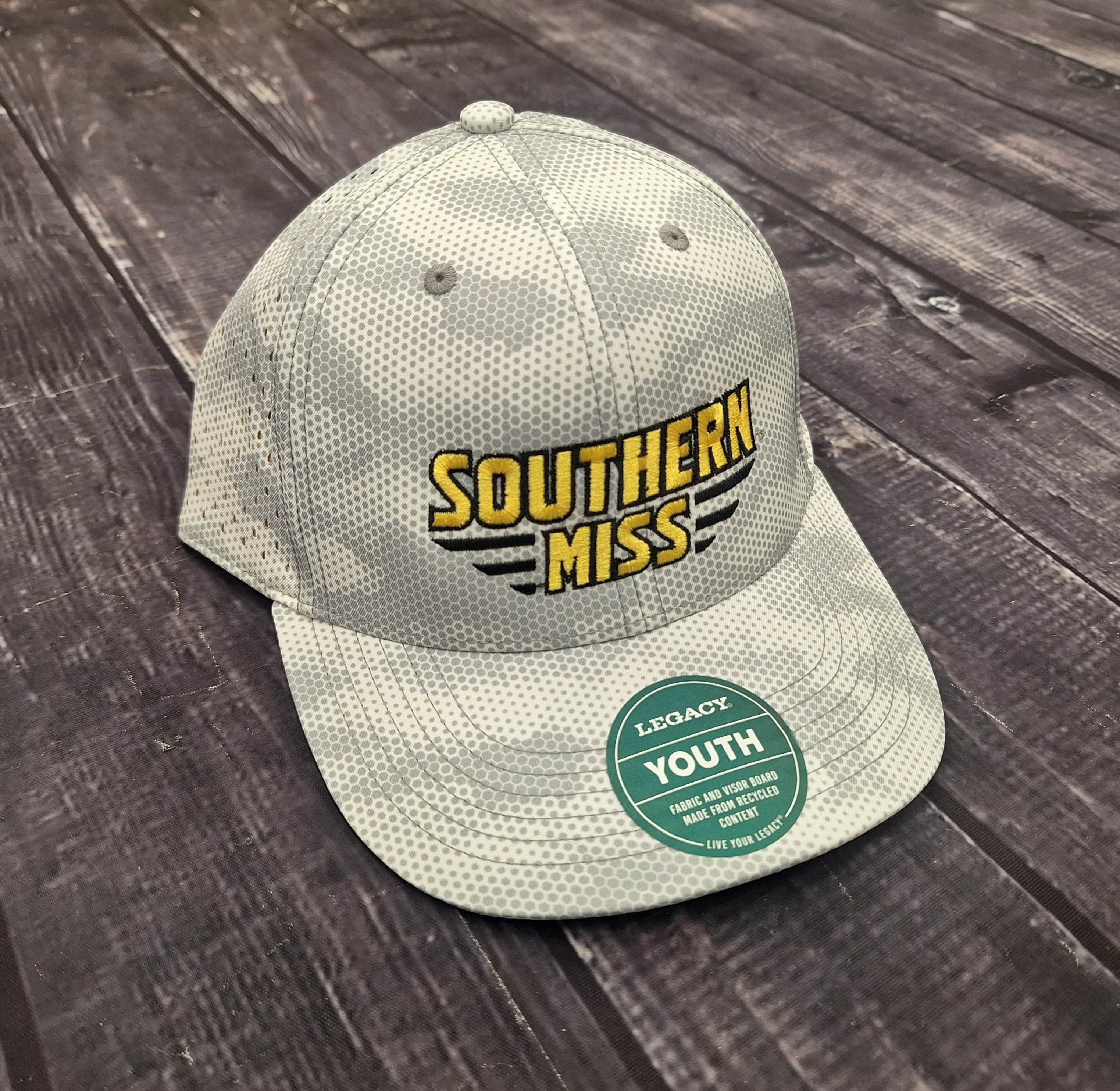 Youth Cap Baseball Rempy Dot Pattern Southern Miss Bars Adjustable