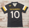 Youth Southern Miss 10 Football Jersey with Striped Sleeves