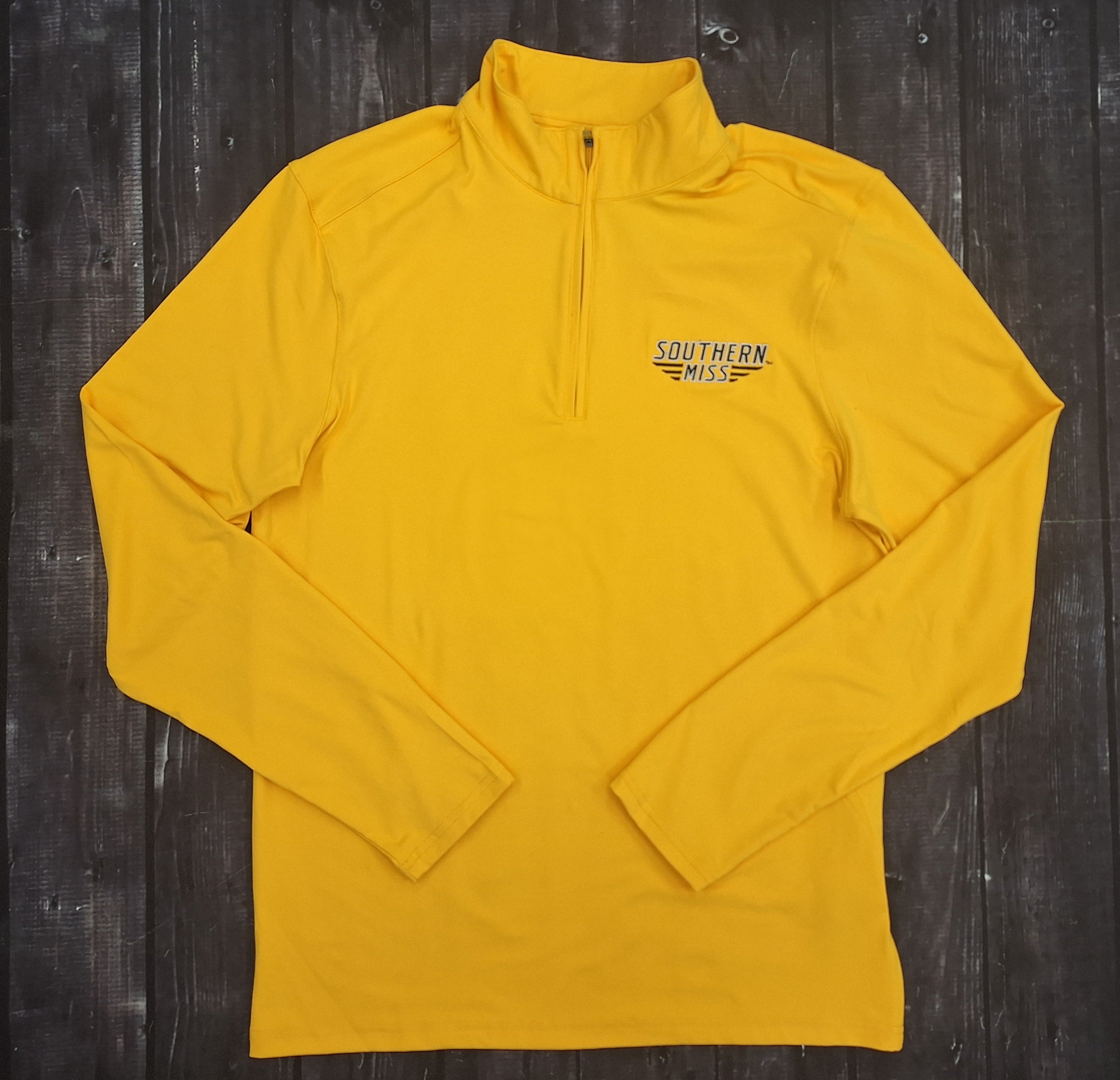 Antigua Men's Intent Quarter Zip Pullover with Southern Miss Bars