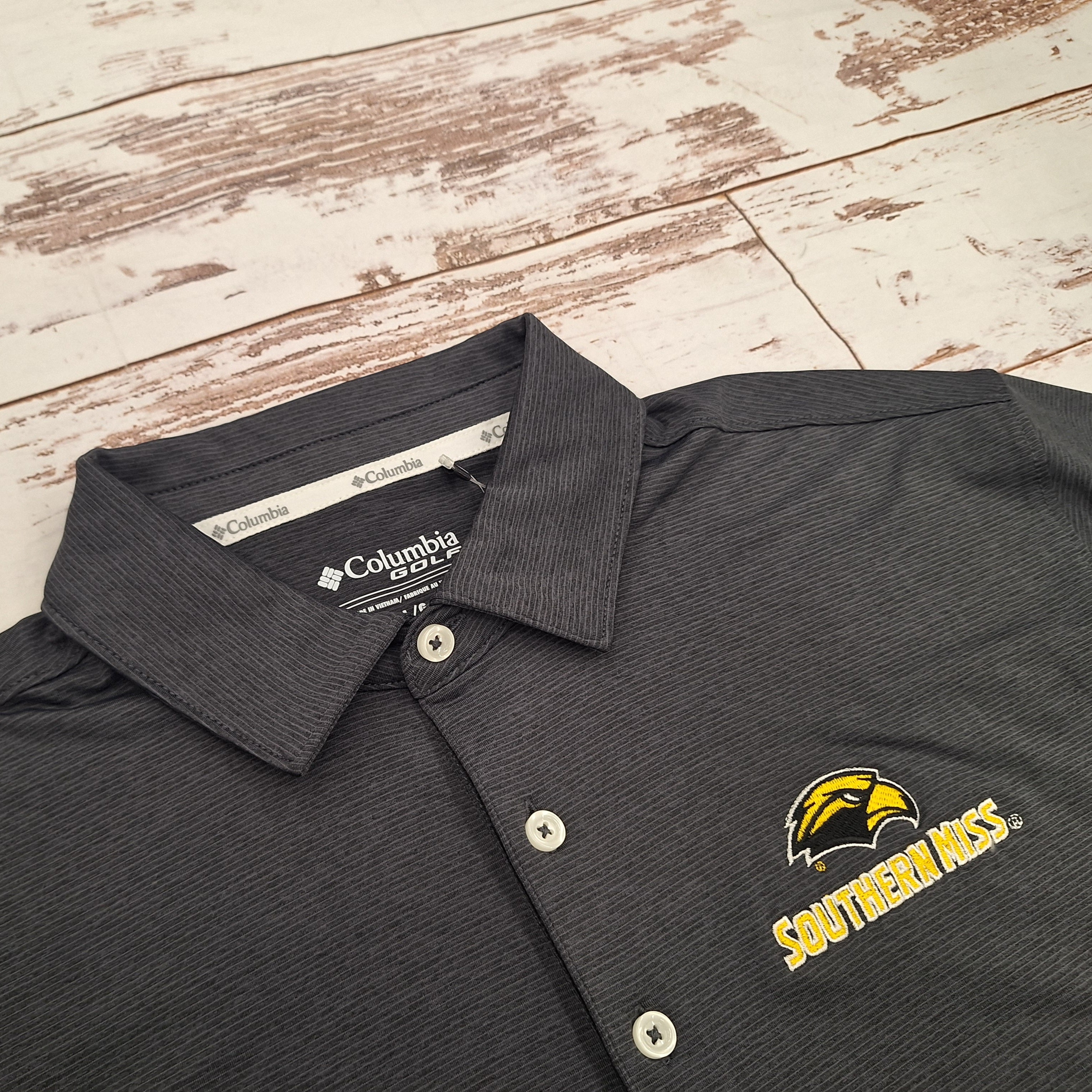 Columbia Men's Sand Tee Polo with Eagle Head Southern Miss