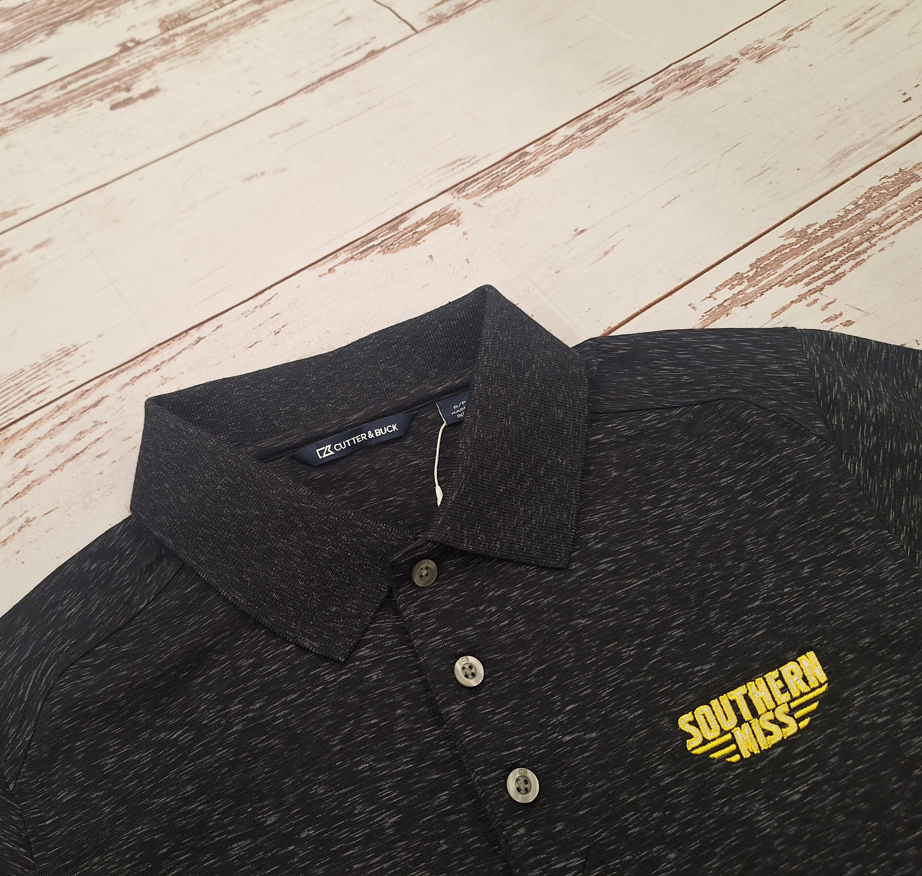 Cutter & Buck Men's Advantage Space Dye Polo with Southern Miss Bars
