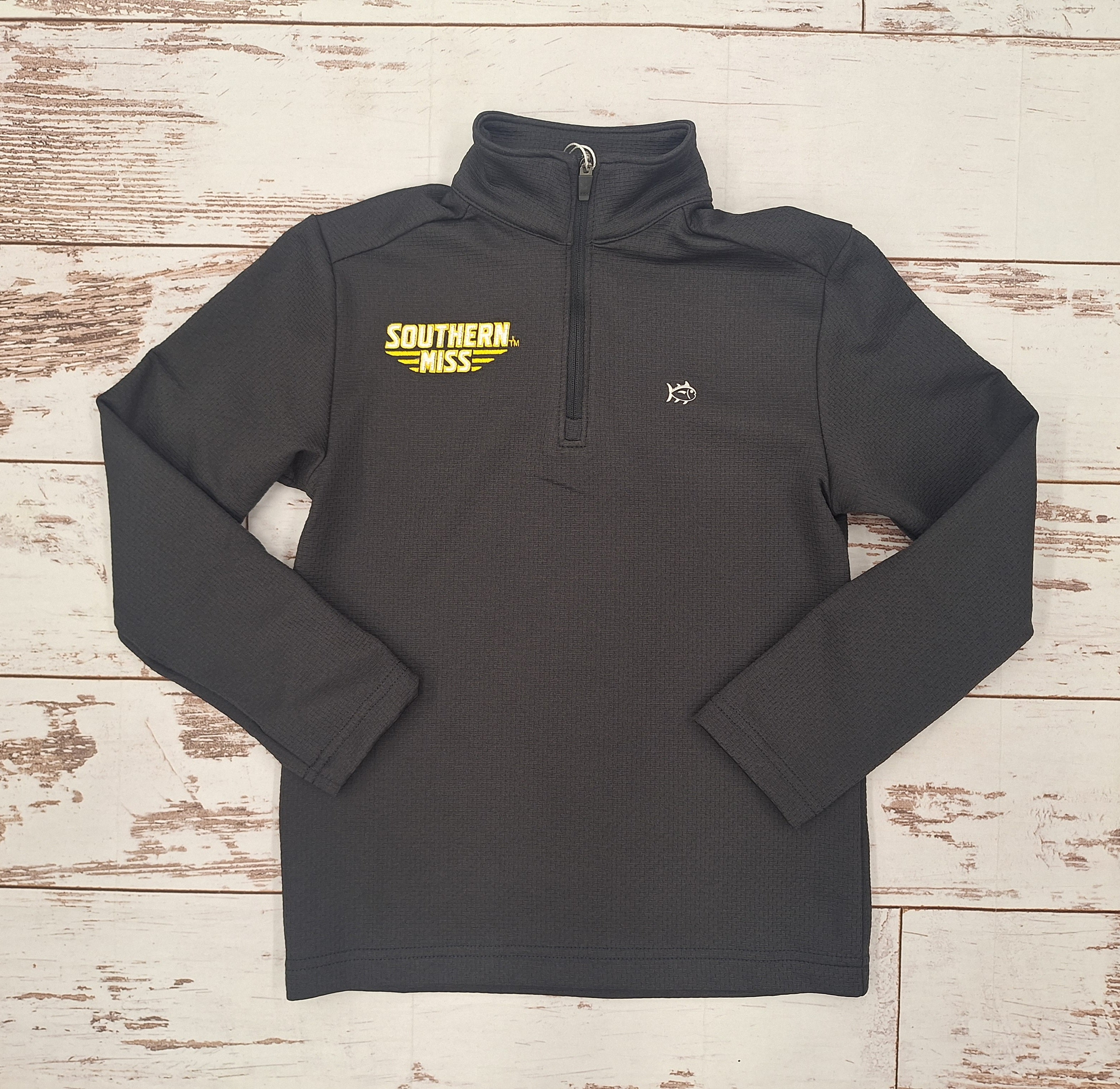 Youth Schooner Quarter Zip Pullover with Southern Miss Bars