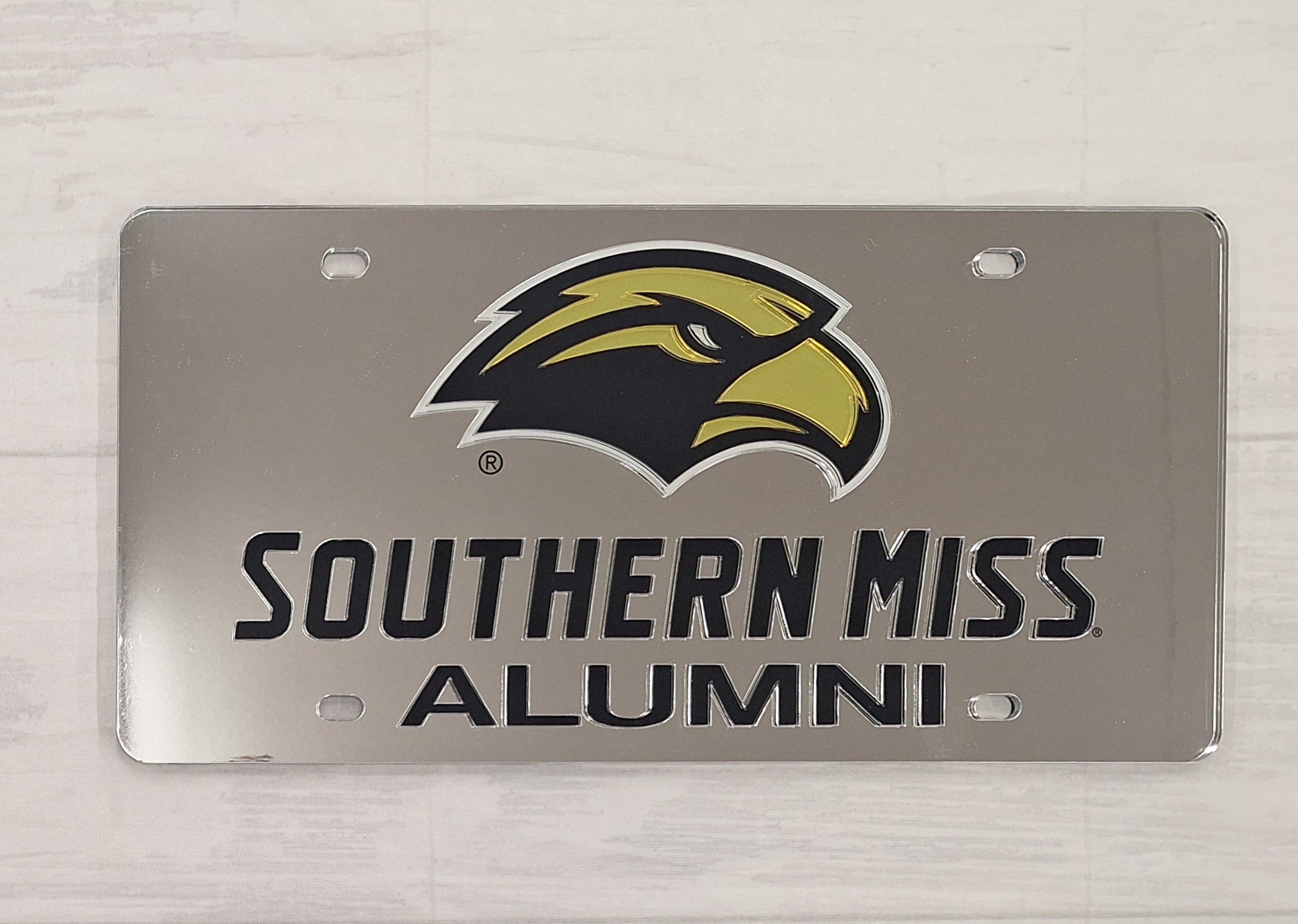 Auto License Plate Eagle Head Southern Miss Alumni