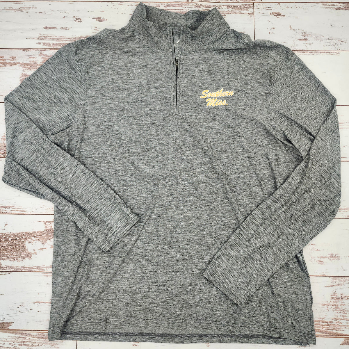 Antigua Men's Hunk Quarter Zip Pullover with Southern Miss Script