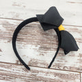 Hair Headband Black Bow with Gold Knot