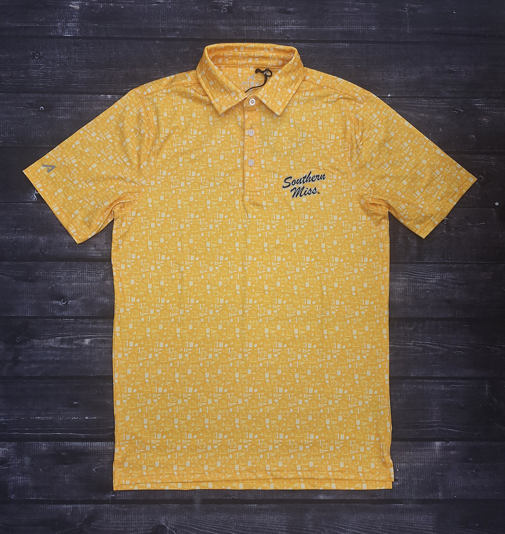 Antigua Men's University Polo with Southern Miss Script