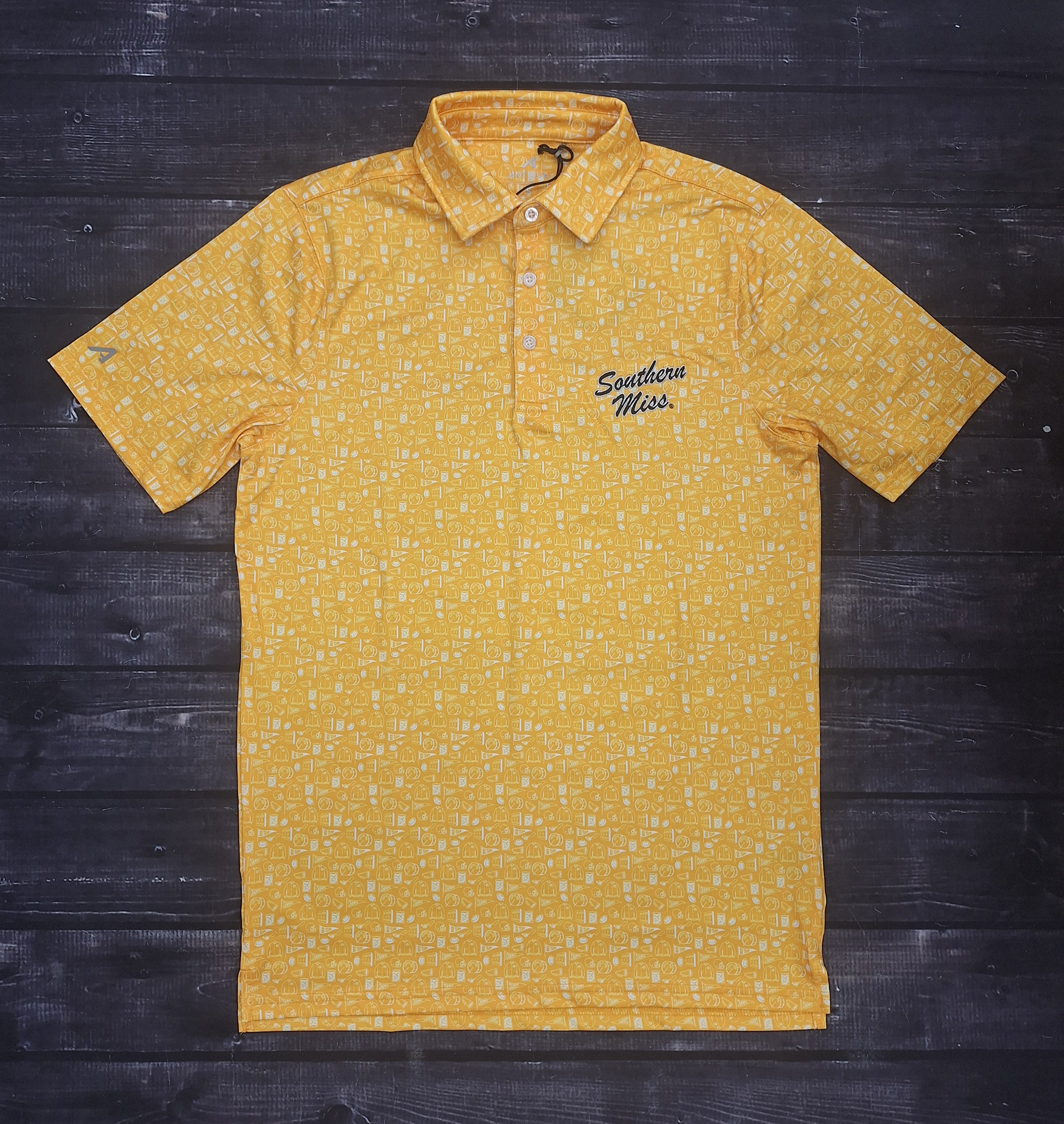 Antigua Men's University Polo with Southern Miss Script