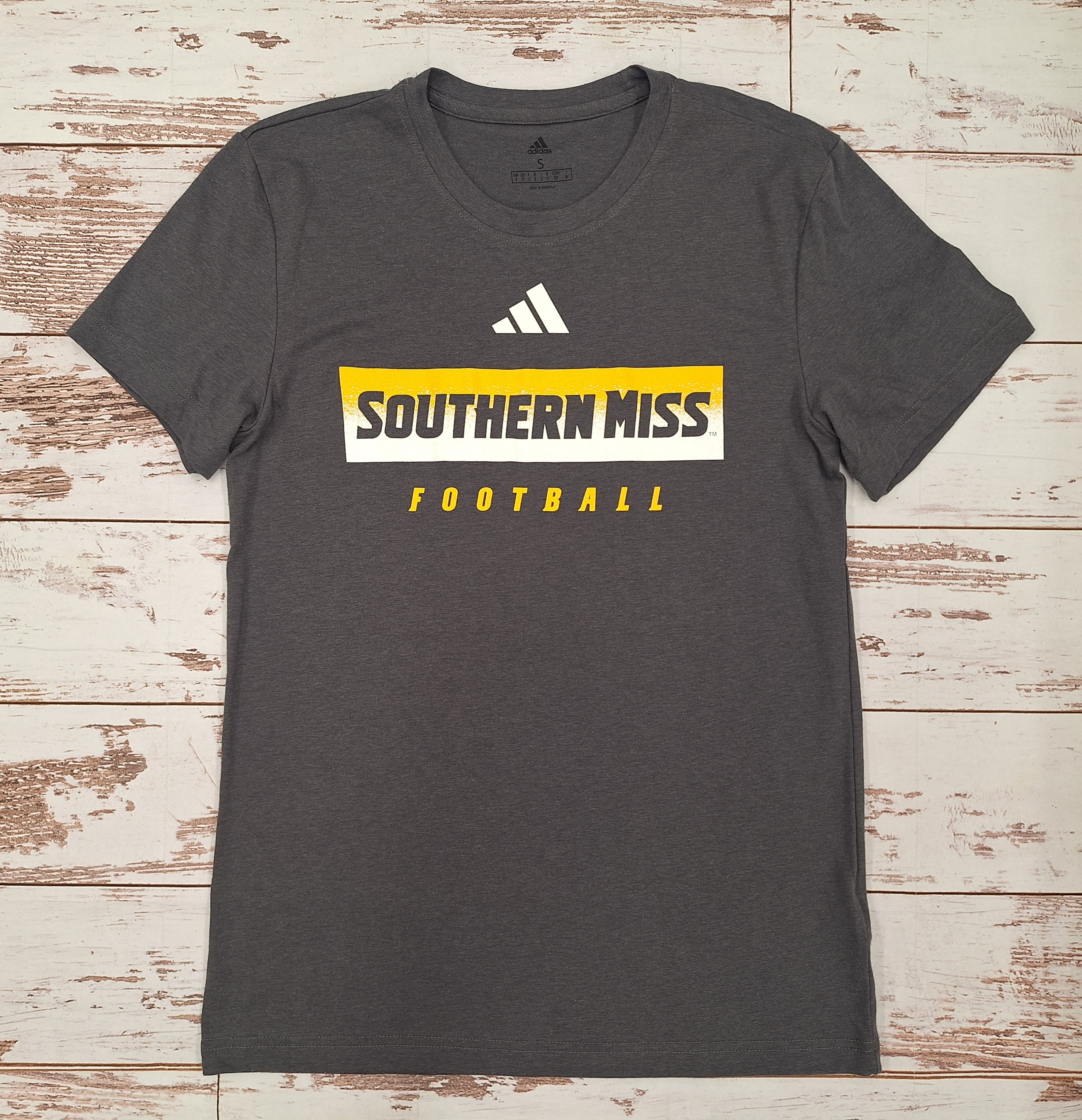 T-Shirt Short Sleeve Blend Southern Miss In Block Gold White Football