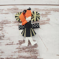 Hair Clip Cheerleader Gold Polka Dot Clip